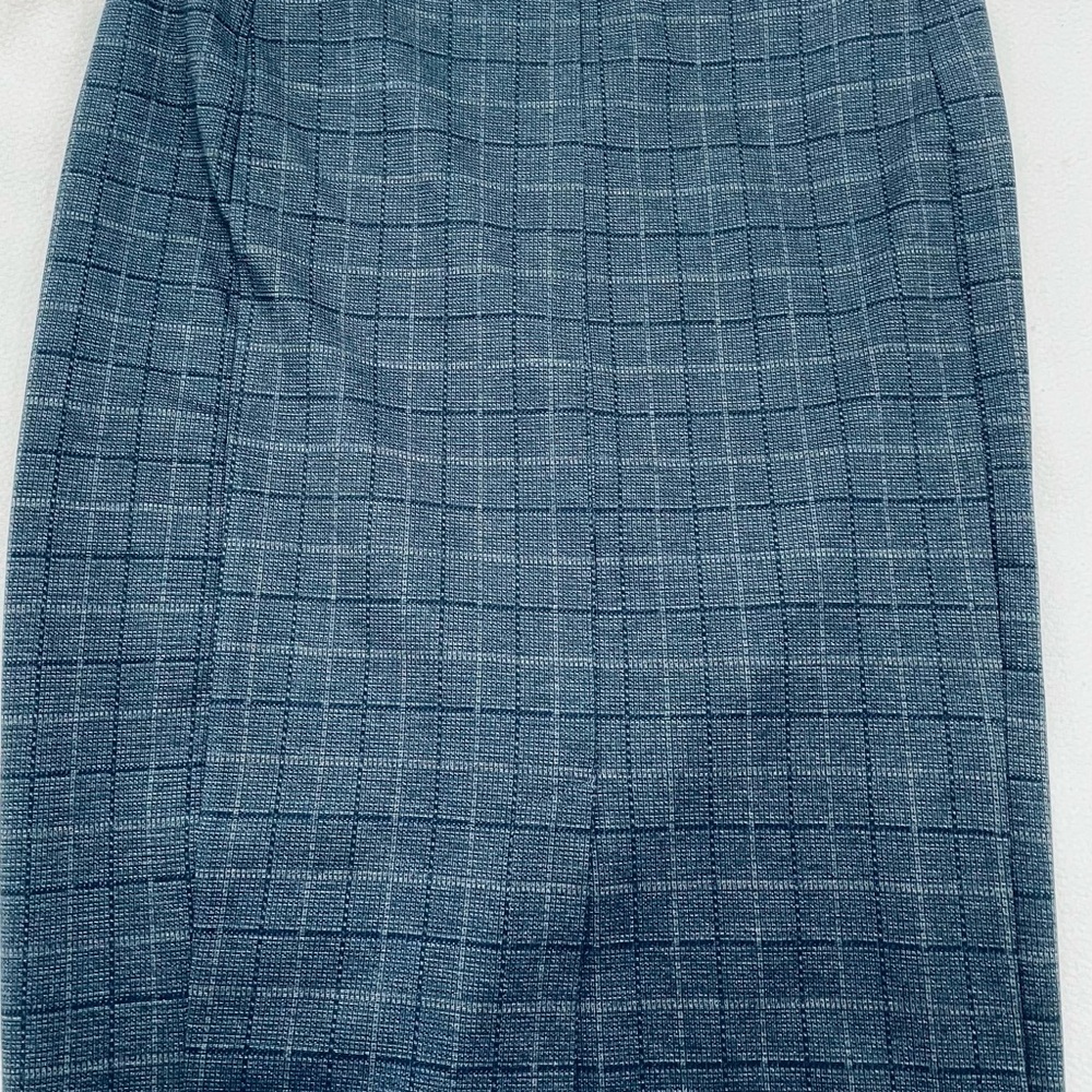 Liverpool Los Angeles stretch navy plaid skirt L NWT